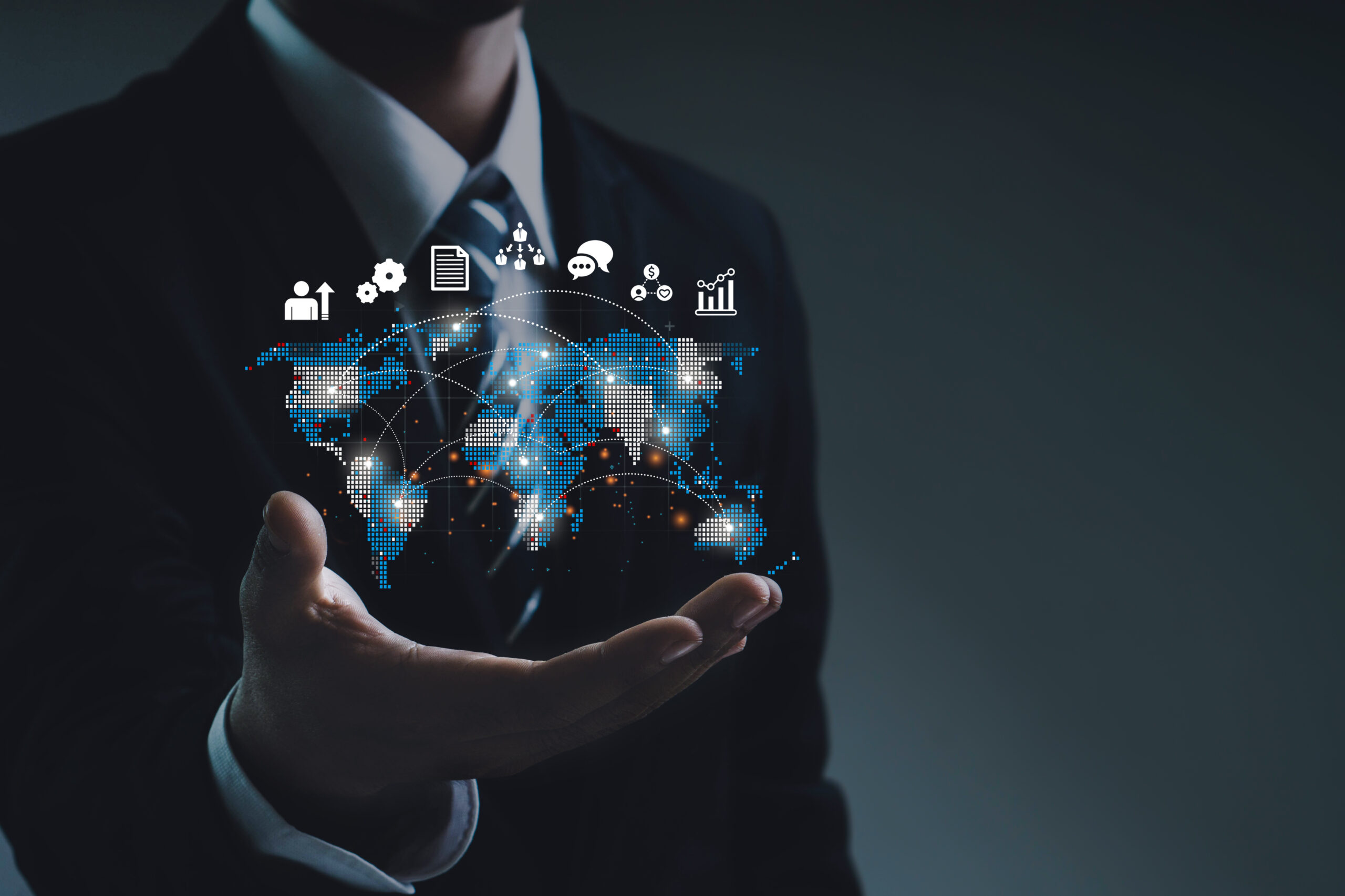 CRM,Customer relationship management concept.Customer service and long term customer care relationships.Internet Business strategy.