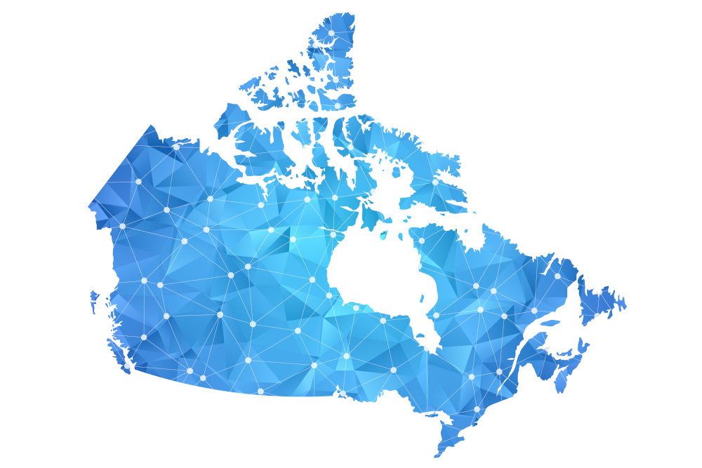 Canada Map Abstract geometric rumpled triangular low poly style gradient graphic on white background , line dots polygonal design for your . Vector illustration eps 10.